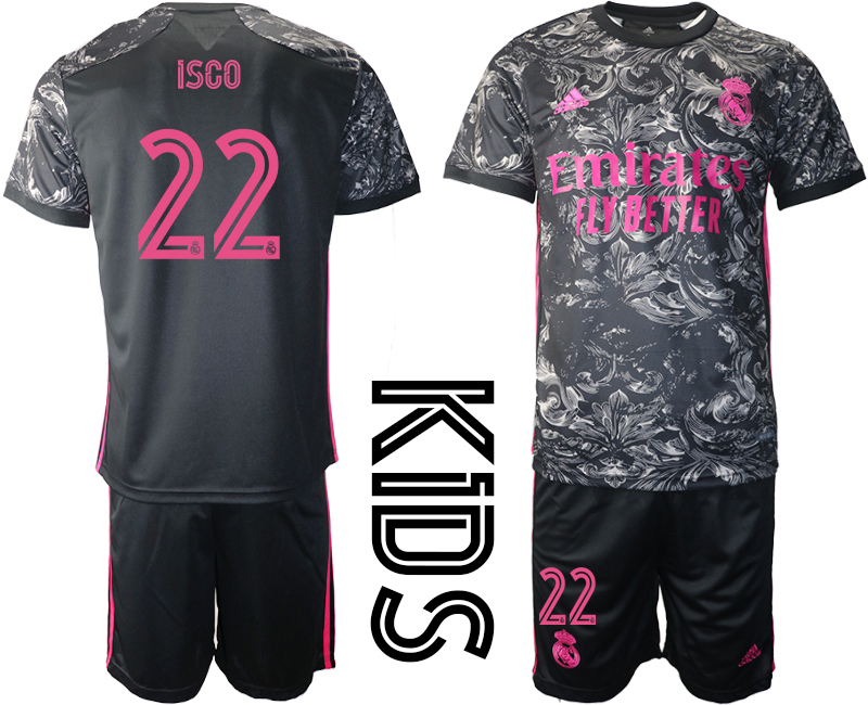 2021 Real Madrid away youth #22 soccer jerseys->youth soccer jersey->Youth Jersey